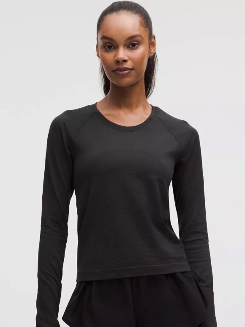 Lululemon Swiftly Tech Long Sleeve 2.0 Waist Length Black Sz 6